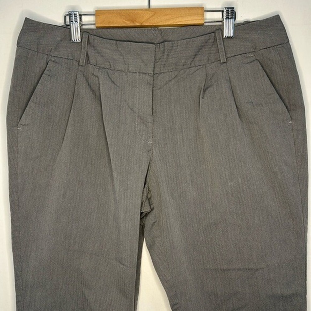 Worthington Women's Gray Straight Leg Clasp Zipper Spandex Dress Pants Sz 12